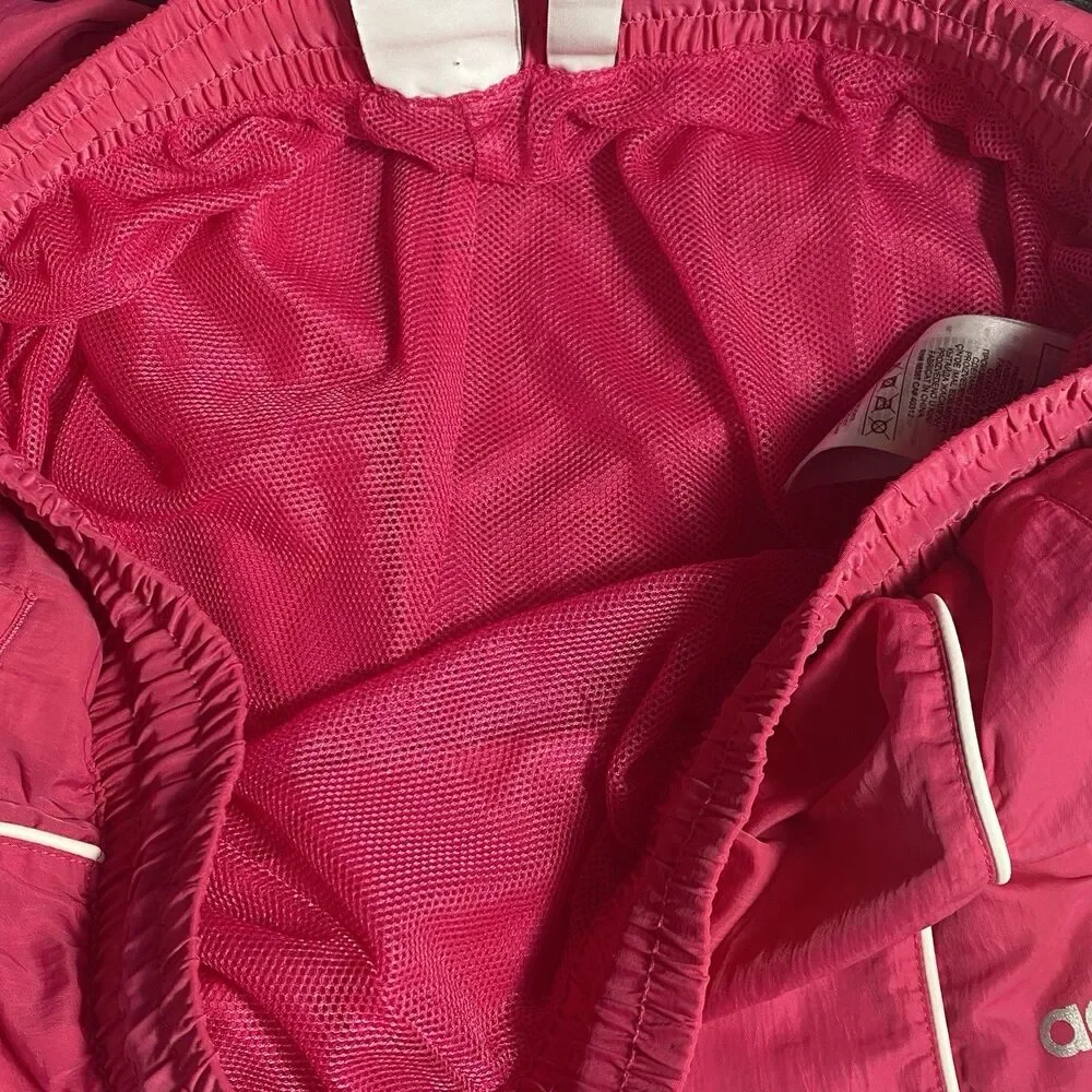 Adidas Women’s Size L Large Track Pants Windbreaker Pink Lined Drawstring Poly